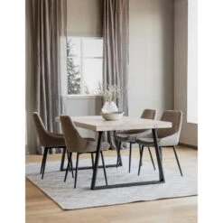 BROOKLYN Ruokapöytä 170 X 95 Cm Metallijaloilla -Brafab Huonekalut Kauppa Brooklyn rr 170 x95 U jaloilla valkotammi musta 119835