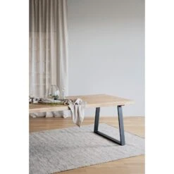 BROOKLYN Ruokapöytä 220 X 95 Cm Metallijaloilla -Brafab Huonekalut Kauppa Brooklyn ruokapoyta 220x95 U jaloilla tammi musta 119822 miljoo