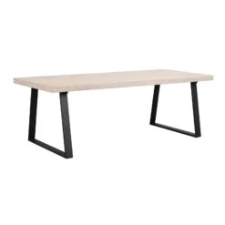 BROOKLYN Ruokapöytä 220 X 95 Cm Metallijaloilla -Brafab Huonekalut Kauppa Brooklyn ruokapoyta 220x95 U jaloilla valkotammi musta 119821