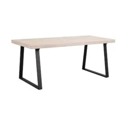 BROOKLYN Ruokapöytä 170 X 95 Cm Metallijaloilla -Brafab Huonekalut Kauppa Brooklyn ruokapoyta 170 x95 U jaloilla valkotammi musta 119835