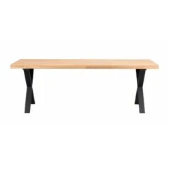 BROOKLYN Ruokapöytä 220 X 95 Cm X-mallisilla Metallijaloilla -Brafab Huonekalut Kauppa Brooklyn ruokapoyta 220 x95 X jaloilla tammi musta 119826 2