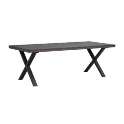 BROOKLYN Ruokapöytä 220 X 95 Cm X-mallisilla Metallijaloilla -Brafab Huonekalut Kauppa Brooklyn ruokapoyta 220x95 X jaloilla savutammi 119824