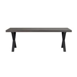 BROOKLYN Ruokapöytä 220 X 95 Cm X-mallisilla Metallijaloilla -Brafab Huonekalut Kauppa Brooklyn ruokapoyta 220x95 X jaloilla savutammi 119824 1