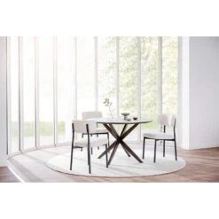 CALVERTON Ruokapöytä Pyöreä 120 Cm -Brafab Huonekalut Kauppa Calverton ruokapoyta ruskea miljoo