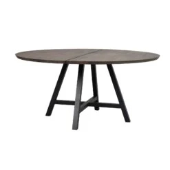 CARRADALE Ruokapöytä Pyöreä 150 Cm Metallijaloilla -Brafab Huonekalut Kauppa Carradale ruokapoyta pyorea savutammi musta 120343