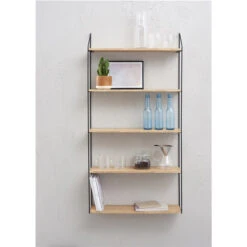 DAY Seinähylly 59 Cm 5-tasoinen -Brafab Huonekalut Kauppa Day seinahylly ruskea musta fiilis