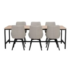 EVERETT Ruokapöytä -Brafab Huonekalut Kauppa Everett ruokapoyta kuultovalko Alison tuolit beige