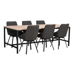 EVERETT Ruokapöytä -Brafab Huonekalut Kauppa Everett ruokapoyta kuultovalko Alison tuolit musta 1