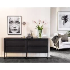 EVERETT Senkki 160 Cm -Brafab Huonekalut Kauppa Everett senkki musta miljoo