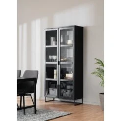 EVERETT Vitriini 95 Cm Korkea -Brafab Huonekalut Kauppa Everett vitriini korkea musta miljoo