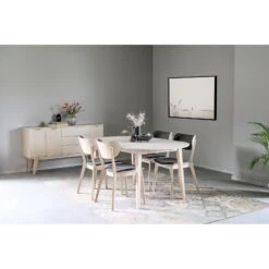 FILIPPA Ruokapöytä Ovaali Jatkettava 105 X 170 + 40 Cm 26 FILIPPA Ruokapöytä Ovaali Jatkettava 105 X 170 + 40 Cm -Brafab Huonekalut Kauppa Filippa Kato ruokaryhma 1 6 valkotammi