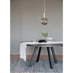 FRED Ruokapöytä Pyöreä 160 Cm -Brafab Huonekalut Kauppa Fred ruokapoyta pyorea savutammi musta 117440 miljoo