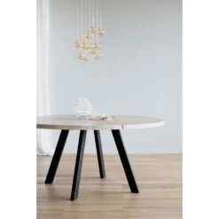 FRED Ruokapöytä Pyöreä 160 Cm -Brafab Huonekalut Kauppa Fred ruokapoyta pyorea valkotammi musta 117442 miljoo