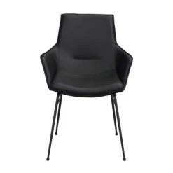 LOWELL Nojatuoli -Brafab Huonekalut Kauppa Lowell tuoli musta nahka 120263