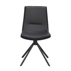 LOWELL Tuoli Pyörivä -Brafab Huonekalut Kauppa Lowell tuoli musta nahka kaantyva 120253