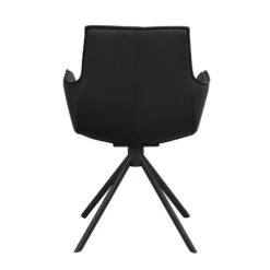 LOWELL Nojatuoli Pyörivä -Brafab Huonekalut Kauppa Lowell tuoli musta nahka kaantyva 120261 4