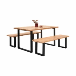 VENLA 4 Hengen Penkkiryhmä Lankkupöydällä Ja Suorilla Metallijaloilla