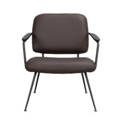 PRESCOTT Nojatuoli Nahkaverhoilulla 18 PRESCOTT Nojatuoli Nahkaverhoilulla -Brafab Huonekalut Kauppa Presscott tuoli ruskea 120111