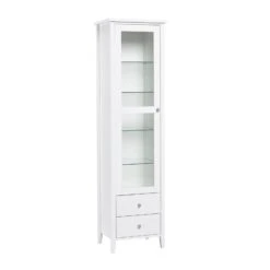 SAARA Vitriini 47 Cm -Brafab Huonekalut Kauppa Saara vitriini 50 valkoinen lasihyllyt 1