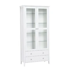 SAARA Vitriini 85 Cm -Brafab Huonekalut Kauppa Saara vitriini 90 valkoinen lasihyllyt 1