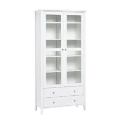 SAARA Vitriini 85 Cm -Brafab Huonekalut Kauppa Saara vitriini 90 valkoinen levyhyllyt 1