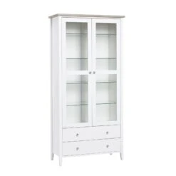 SAARA Vitriini 85 Cm -Brafab Huonekalut Kauppa Saara vitriini 90 valkosaarni lasihyllyt 1