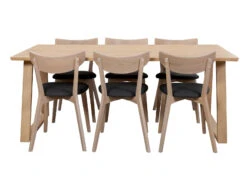 SWING/AMI 6 Hengen Ruokailuryhmä Puujalalla -Brafab Huonekalut Kauppa Swing Ami rr 1 6 koivu t.harmaa