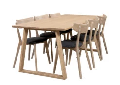 SWING/AMI 6 Hengen Ruokailuryhmä Puujalalla -Brafab Huonekalut Kauppa Swing Ami rr 1 6 koivu t.harmaa 2