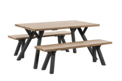 VENLA 4 Hengen Penkkiryhmä Lankkupöydällä Ja Puujaloilla -Brafab Huonekalut Kauppa Venla ryhma 150cm antiikki puujalat musta