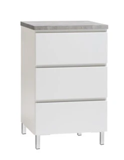 VIIVA Lipasto 46 Cm Matala -Brafab Huonekalut Kauppa viiva lipasto kapea 3ltk metallijalat harmaa