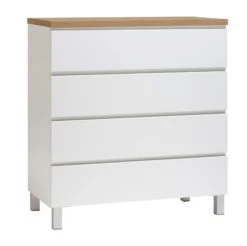 VIIVA Lipasto 92 Cm Korkea -Brafab Huonekalut Kauppa viiva lipasto levea 4ltk alumiinijalat tammi